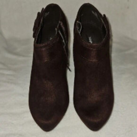 X-Appeal Women’s Brown Faux Suede Stiletto Ankle Booties – Size 9 - Picture 1 of 8